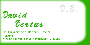david bertus business card