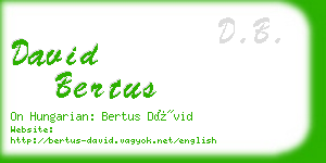 david bertus business card